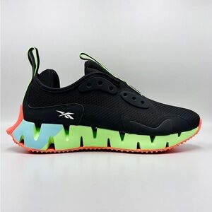 Reebok Kid’s Black and Neon Green Sneakers Size 3.5